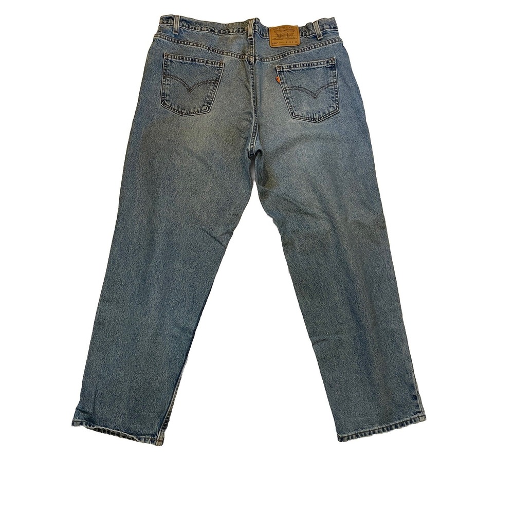 Vintage 90's Levis 550 Jeans Mens Blue Denim 42x30 Relaxed Orange Tab - Picture 6 of 9